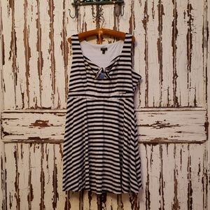 Black and white striped dress